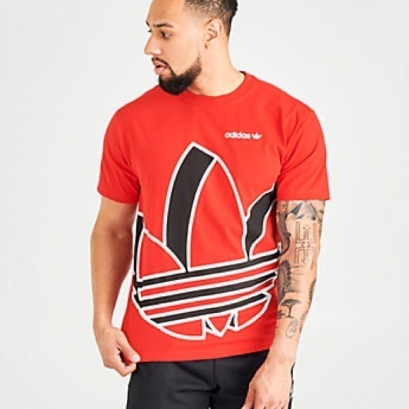 Adidas Originals Oversized Shadow Trefoil Short Sleeve Shirt Size Medium Men - Picture 1 of 11